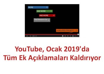 YouTube, Ocak 2019'da Tüm Ek Açıklamaları Kaldırıyor